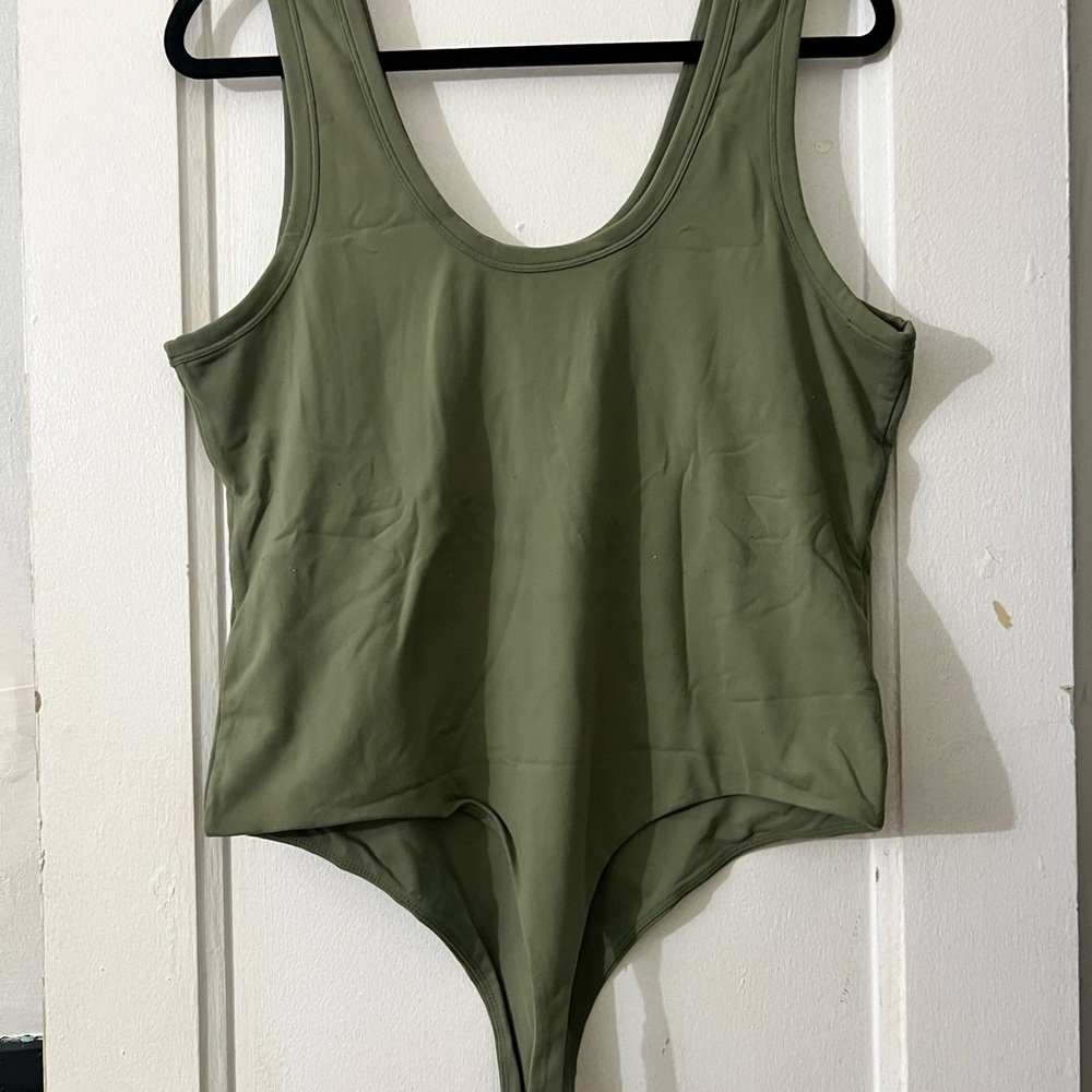 nuuds Green Bodysuit with Scoop Neckline